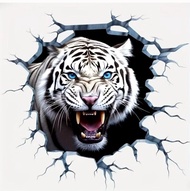 stiker harimau putih stiker print sudah di cutting size 10 x 10 cm