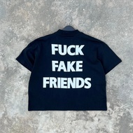 Fake friend unisex T-Shirt 100% cotton 2c 250gsm Wide Neck form