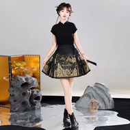 Ready Stock spot Yu Meiren Original [Snow Lotus] Short Style Woven Golden Horse Face Skirt Summer Re