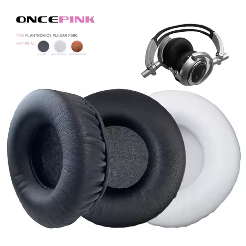 Oncepink Replacement Ear Pads for Plantronics Pulsar P590 Headphone Cushion Protein Leather Earmuffs