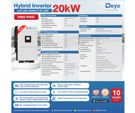 【รับประกัน 10 ปี】DEYE Inverter Hybrid อินวอเตอร์ 5KW - 20KW ฟรี Wi-FiและCT รหัส 10000-10003