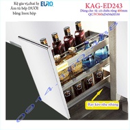 Kệ Gia vị KAG-ED243-40cm kệ đựng gia vị Euro Inox hộp cao cấp ray giảm chấn âm tủ bếp 40cm