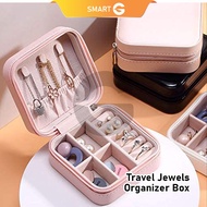 𝗦𝗺𝗮𝗿𝘁𝗚 Portable Jewelry Storage Case Travel Jewels Organizer Box With Zipper For Rings Earrings Brac