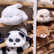 ST/🧿MINISO Same Style Soft and Adorable Lying Posture Series Large Doll Plush Ornaments Pillow White Rabbit Panda Bear D