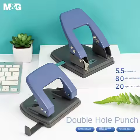 M&G Medium 20 Page Puncher Portable Double Hole Puncher Diameter 5.5mm/ Hole Distance 80mm(with rule