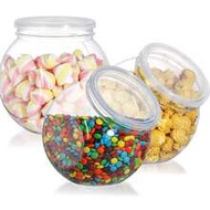 10pcs 425ml Small Transparent Plastic Cookie Jars With Lids, Candy Storage Containers, 3.9inch(10cm)