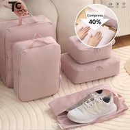 【SG STOCK】6Pcs Set Travel Storage Bag Compression Luggage Storage Bag/Compression packing cube/Packi