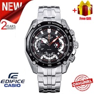 【G SHOCK】Men Watch Edifice EF-550D Chronograph Men Business Fashion Watch 100M Water Resistant Shockproof and Waterproof Full Auto-Calendar Stainless Steel Leather Band Men's Quartz Wrist Watches EF-550D-1A