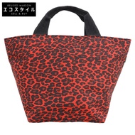 Herve Chapelier，成色極佳，豹紋尼龍船型手提包，中號，女士，RED， 1027F [二手]