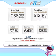 SanDisk High Endurance 100MB/s MicroSD Card with Adapter ( 32GB / 64GB / 128GB / 256GB / 512GB)