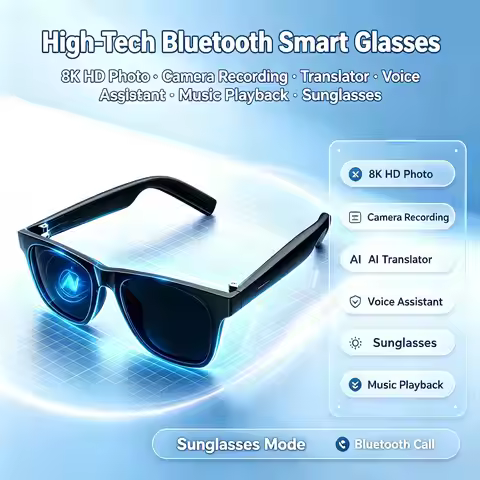 New High-Tech Bluetooth Smart Glasses with 8K HD Photo Camera Recording Translator Voice Assistant M