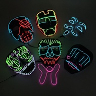 Glow Dance Carnival Costume Light Up Neon Skull Skeleton Mask Led Strip Movie Characters Series EL Wire Mask