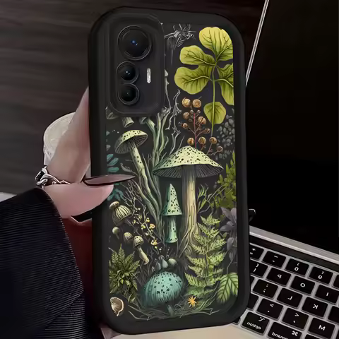 Creative Floral Mushroom Case For Xiaomi Poco X7 X6 F6 F5 X5 X3 NFC F3 M6 Pro 4G Mi 13 12 11 Lite 5G