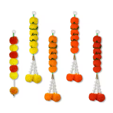 Marigold Flower Halloween Garland Mexican Day Of The Dead Party Decor Plastic Artificial Flowers Ind