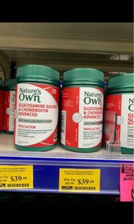 澳洲購入 Nature's Own葡萄糖胺+軟骨素 促進關節健康 180錠  澳洲維骨力 #24母親節