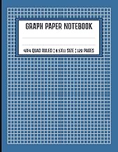 Blue Cover Graph Paper Notebook 8.5 x 11: Graph Paper Notebook 1/4 Inch Squares, Squared Graphing Pa