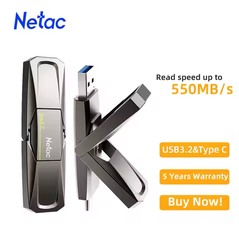 Netac USB Pendrive 128GB 256GB 512GB 1TB USB 3.2 550MB/s Type C USB Flash Drive 1TB Pen Drive Free S