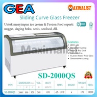 GEA SD-2000QS Sliding Curve Glass Freezer box pintu kaca Geser/Pembeku