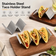 Stable-base Taco Holder Separated 3 Slots Taco Holder Brushed Stainless Steel Taco Stand