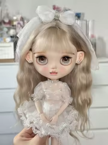 Blyth White Dress Ob24 Pink Top Azone Skirt 1/6Doll Outfit (Fit OB22, Licca, Pullip, Lati, ICY, Jerr