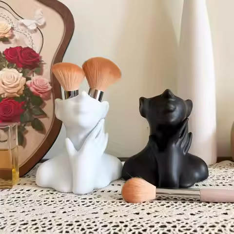 Makeup Brush Holder Creative Human Body Art Sculpture Pen Organizer Multi-Functional Desk Decor for 
