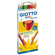 ดินสอ สีไม้สามเหลี่ยม แท่งยาว 24 สี GIOTTO ELIOS Wood Free