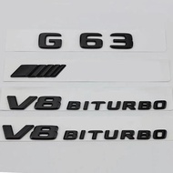 ALL 3d ABS Glossy Black Letters Car Accessories Rear Trunk Badge Sticker G 63 V8 BITURBO Emblem Logo