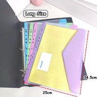 Long Binder File Bag 11-Holes Loose Leaf Pockets for 2/3/4 Ring Binder Transparent Binder Pouch