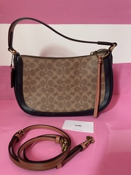 Coach Sutton handbag Signature Tan Ink Light (preloved)