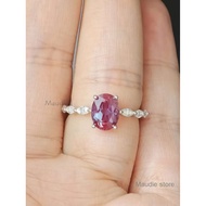 100% Real Lab Grown Alexandrite Moissanite Diamond Ring Photosensitive Thermochromic Retro Luxury Fi