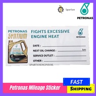 Perodua &amp; Petronas Windsreen Mileage Sticker For Engine Oil Auto Transmission Fluids Service ( 1PCS )