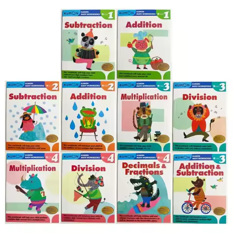 2/3 Book Kumon Calculation Math Workbooks English Book Math Problems Exercises Teaching Books Grade1