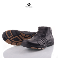 Attaya Design Sepatu Boots Pria Kulit Asli Original Kerja Casual Keren Warna Hitam Cokelat Ukuran 39