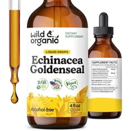 Wild & Organic Echinacea Goldenseal Tincture - Immune Support Drops with Echinacea and Goldenseal Ro