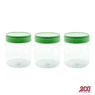Eco Shop 3-In-1 Round Container With Green/Blue/Orange Color Lid(9.5cm x 11.5cm) - - AA-L001-T01-19
