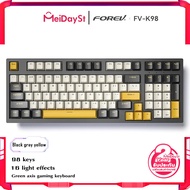 MEIDAYST [FOREV K98] 98 คีย์ Green Axis Macro กำหนดคีย์บอร์ดเกม คีย์บอร์ดกลเรืองแสง RGB ผสมสี รับประ