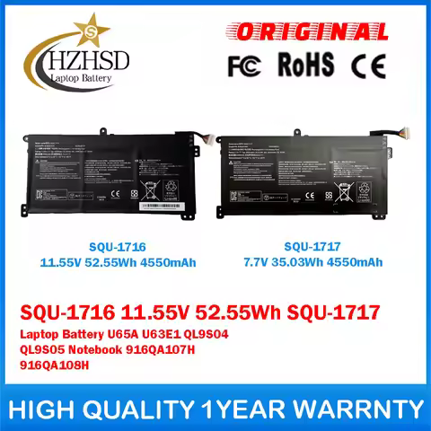 SQU-1716 11.55V 52.55Wh SQU-1717 Genuine Original Laptop Battery For Hasee KINGBOOK U65A U63E1 QL9S0