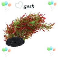 GESH1 2PCS Fish Tank Plants, Red and Green 25CM Tall Artificial Water Plants, Aquarium Plastic Reptile Climbing Plant Leaves Fish Tank