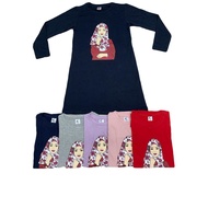 Size 6-13 tahun Baju T-shirt Labuh Lengan Panjang Kanak-Kanak Perempuan Dress