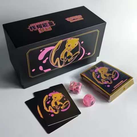 Genuine Anime Pokemon Card Sleeves Dice Gift Box Set Urshifu Calyrex Mewtwo Figures PTCG Trading Car
