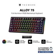 Tecware Phantom Alloy 75 RGB Mechanical Keyboard | Gasket, Hot‑Swap, Tri‑Mode Wireless, LCD & Knob