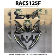 Cover Set Rapido Y15ZR V1 V2 Yamaha MX King-150 (29) Green Ysuku Accessories Motor Hijau Lumut Y15 Black King150 Blue