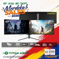 TITAN ARMY 49" Curved VA DFHD 144Hz HDR400 99%sRGB USB-C Adaptive Sync Ultrawide 32:9 Gaming Monitor