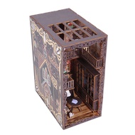 DIY Book Nook Kit DIY Basement Bookshelf Insert Decor Alley 3D Wooden for Kids/Adults