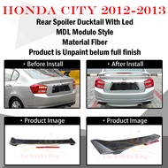 HONDA CITY GM2 2012-2013 MDL STYLE REAR TRUNK SPOILER WITH LED FIBER SKIRT LIP BODYKIT