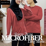 𝐐𝐀𝐘𝐑𝐀𝐀 (P2) Jersey Plain Microfiber Long Sleeve Round Neck / Size : S-5XL / Women Muslim Wear / T-sh