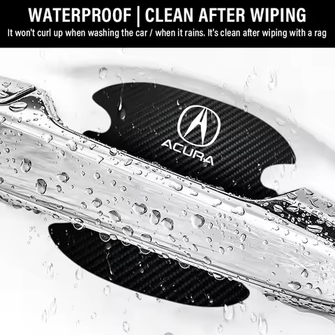 4PCS Car Door Handle Protection Sticker Emblem Car Styling For Acura RL Integra ILX TL TLX MDX RDX C