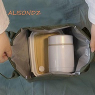 ALISONDZ Kraft Paper Bags Outdoor Casual Thermal Breakfast Organizer Large Capacity Lunch Bag Insulation Package Cooler Lunch Box Bag Reusable Tote Canvas Lunch Bag