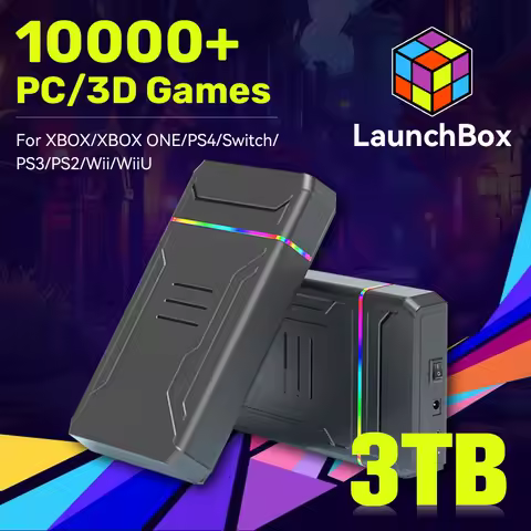 JMachen Launchbox 3TB Gaming HDD Video Game Console for XBOX/PS4/Switch/PS3/PS2/PS1/Wii/WiiU with 10