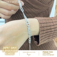 925 silver Dragon Scale CD bracelet with White Gold Plating - 925 silver bracelet